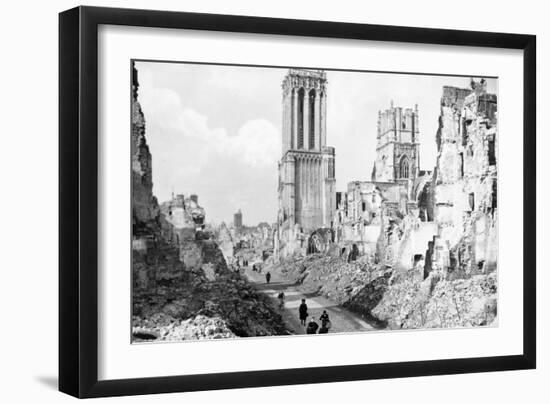 The Ruins and Cathedral of Caen, Normandy, France, C1944-null-Framed Giclee Print