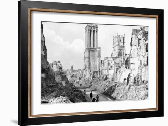 The Ruins and Cathedral of Caen, Normandy, France, C1944-null-Framed Giclee Print