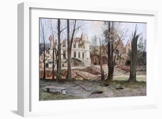 The Ruins of a House, Soupir, First World War, April 1917-Francois Flameng-Framed Giclee Print