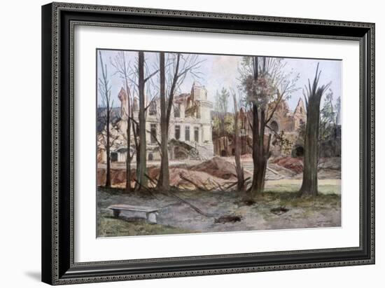 The Ruins of a House, Soupir, First World War, April 1917-Francois Flameng-Framed Giclee Print