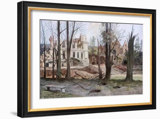 The Ruins of a House, Soupir, First World War, April 1917-Francois Flameng-Framed Giclee Print