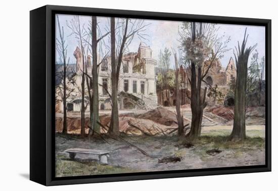 The Ruins of a House, Soupir, First World War, April 1917-Francois Flameng-Framed Premier Image Canvas