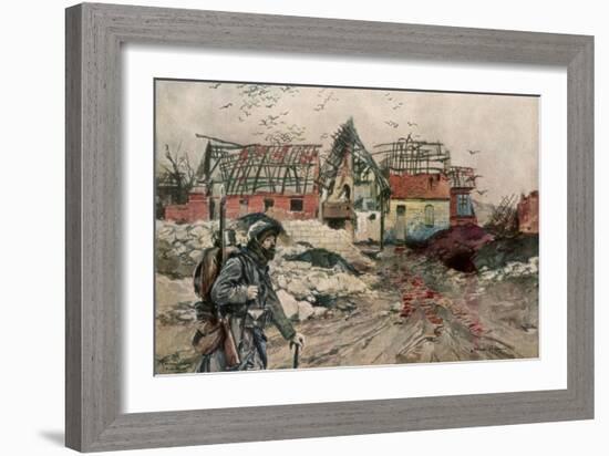 The Ruins of Ablain-Saint-Nazaire, Artois, France, December 1915-Francois Flameng-Framed Giclee Print