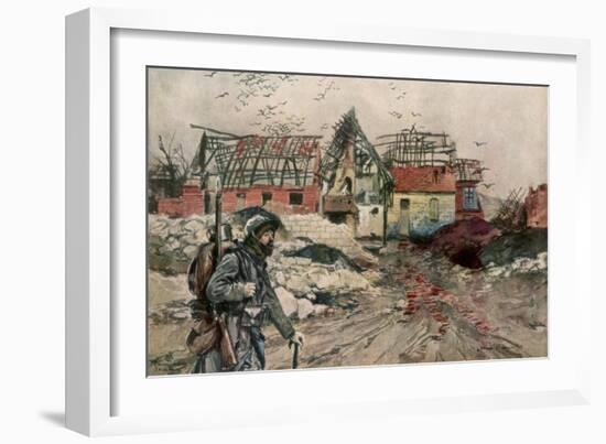 The Ruins of Ablain-Saint-Nazaire, Artois, France, December 1915-Francois Flameng-Framed Giclee Print