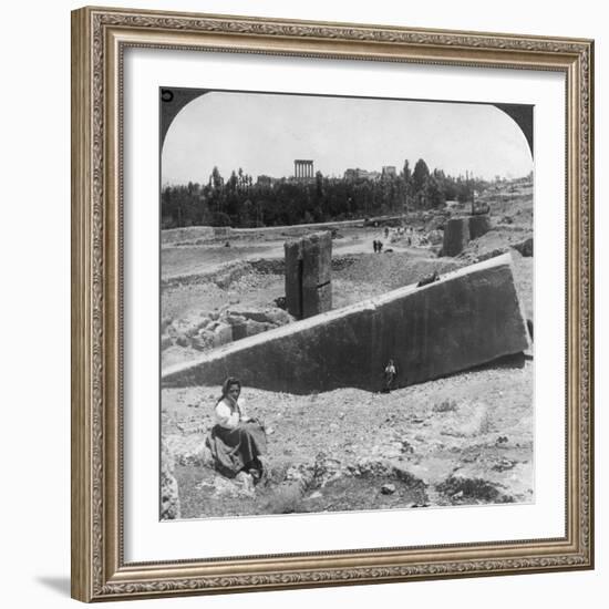 The Ruins of Baalbek (Balabak), Syria, 1900-Underwood & Underwood-Framed Photographic Print