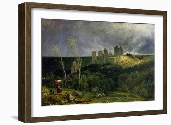 The Ruins of Chateau de Pierrefonds, 1861-Paul Huet-Framed Giclee Print