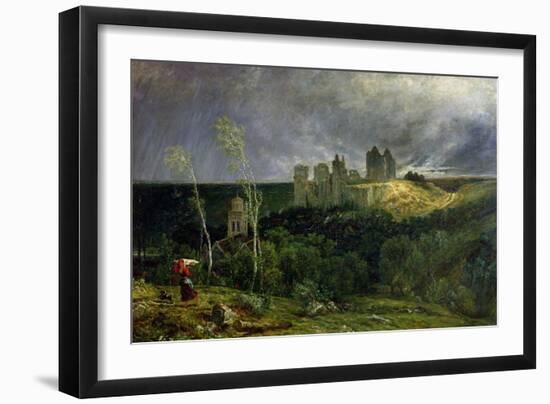 The Ruins of Chateau de Pierrefonds, 1861-Paul Huet-Framed Giclee Print