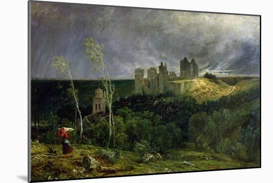 The Ruins of Chateau de Pierrefonds, 1861-Paul Huet-Mounted Giclee Print