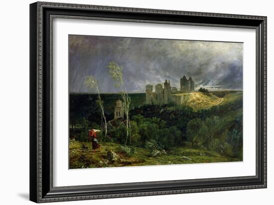 The Ruins of Chateau de Pierrefonds, 1861-Paul Huet-Framed Giclee Print