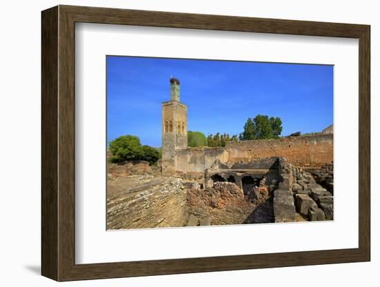 The Ruins of Chellah with Minaret, Rabat, Morocco, North Africa, Africa-Neil Farrin-Framed Photographic Print