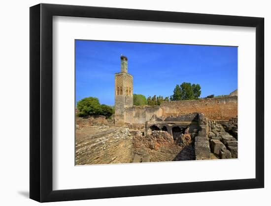 The Ruins of Chellah with Minaret, Rabat, Morocco, North Africa, Africa-Neil Farrin-Framed Photographic Print