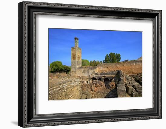 The Ruins of Chellah with Minaret, Rabat, Morocco, North Africa, Africa-Neil Farrin-Framed Photographic Print