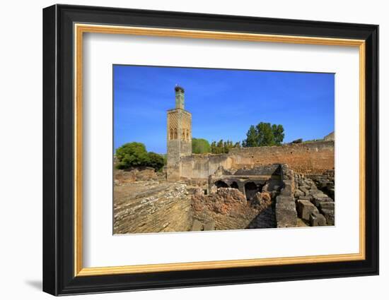 The Ruins of Chellah with Minaret, Rabat, Morocco, North Africa, Africa-Neil Farrin-Framed Photographic Print