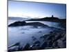 The Ruins of Dunstanburgh Castle at Dawn with Greymare Rock Partly Sumberged and the Sea, Embleton-Lee Frost-Mounted Photographic Print