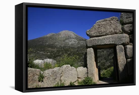 The ruins of the ancient city of Mycenae, UNESCO World Heritage Site, Peloponnese, Greece, Europe-David Pickford-Framed Premier Image Canvas