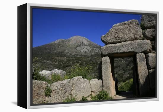 The ruins of the ancient city of Mycenae, UNESCO World Heritage Site, Peloponnese, Greece, Europe-David Pickford-Framed Premier Image Canvas