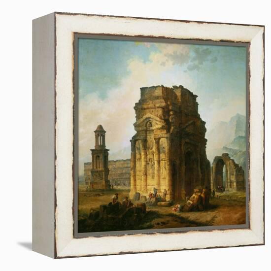 The Ruins of the Roman Triumphal Arch and the Theatre at Orange-Hubert Robert-Framed Premier Image Canvas