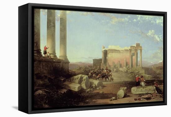 The Ruins of the Temple of the Sun at Baalbec, 1861-David Roberts-Framed Premier Image Canvas