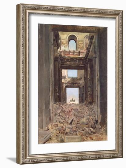 The Ruins of the Tuileries, 1871-Jean-Louis Ernest Meissonier-Framed Giclee Print