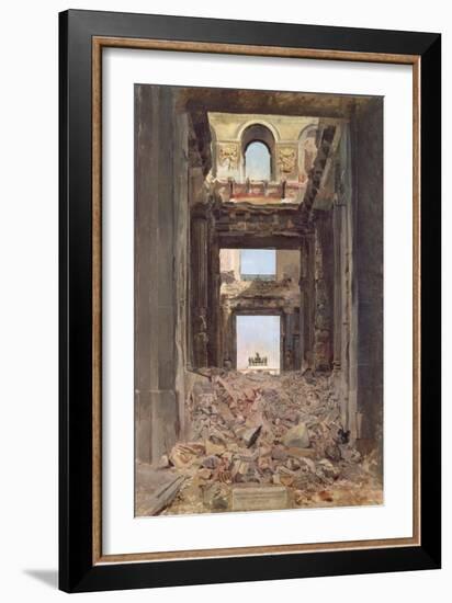 The Ruins of the Tuileries, 1871-Jean-Louis Ernest Meissonier-Framed Giclee Print