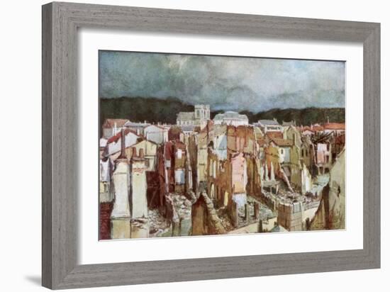 The Ruins of Verdun, June 1916-Francois Flameng-Framed Giclee Print