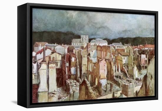 The Ruins of Verdun, June 1916-Francois Flameng-Framed Premier Image Canvas