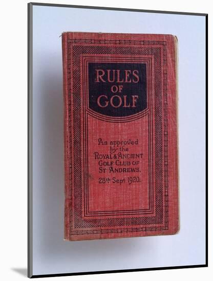 The Rules of Golf, 1920-Unknown-Mounted Giclee Print