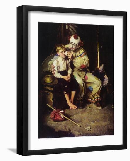 The Runaway (or Runaway Boy and Clown)-Norman Rockwell-Framed Giclee Print