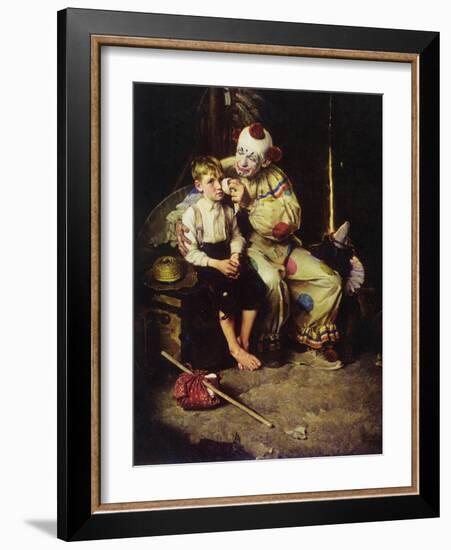 The Runaway (or Runaway Boy and Clown)-Norman Rockwell-Framed Giclee Print