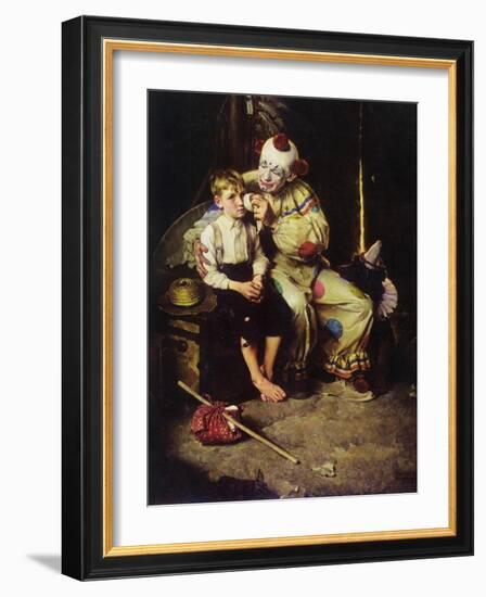 The Runaway (or Runaway Boy and Clown)-Norman Rockwell-Framed Giclee Print