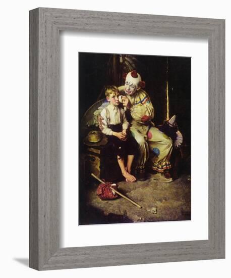 The Runaway (or Runaway Boy and Clown)-Norman Rockwell-Framed Giclee Print