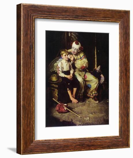 The Runaway (or Runaway Boy and Clown)-Norman Rockwell-Framed Giclee Print