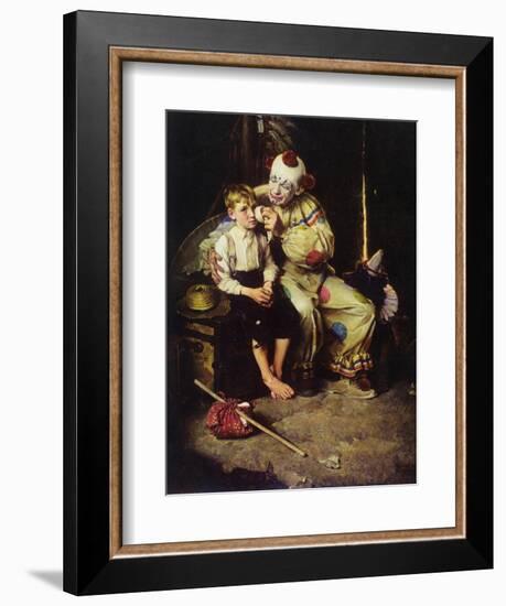 The Runaway (or Runaway Boy and Clown)-Norman Rockwell-Framed Giclee Print