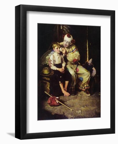 The Runaway (or Runaway Boy and Clown)-Norman Rockwell-Framed Giclee Print