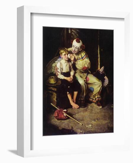 The Runaway (or Runaway Boy and Clown)-Norman Rockwell-Framed Giclee Print