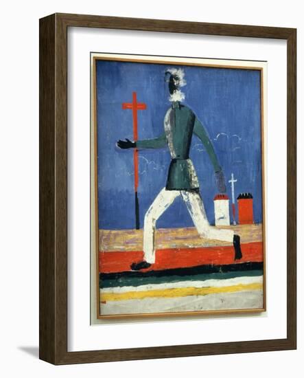 The Running Man (Oil on Canvas)-Kazimir Severinovich Malevich-Framed Giclee Print