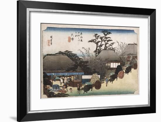 The Running Well Teahouse, Otsu', from the Series 'The Fifty-Three Stations of the Tokaido'-Utagawa Hiroshige-Framed Giclee Print