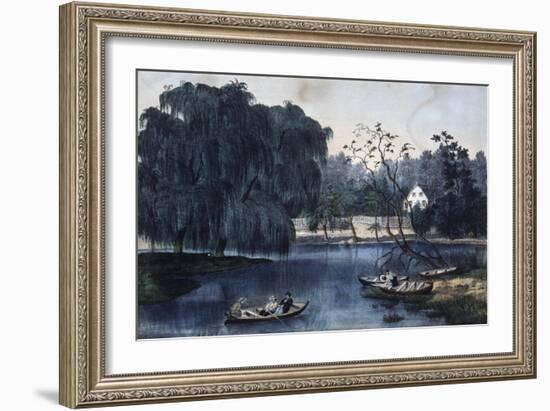 The Rural Lake-Currier & Ives-Framed Giclee Print