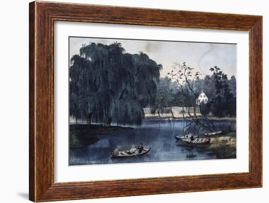 The Rural Lake-Currier & Ives-Framed Giclee Print