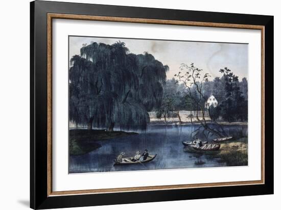 The Rural Lake-Currier & Ives-Framed Giclee Print