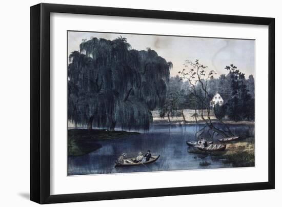 The Rural Lake-Currier & Ives-Framed Giclee Print