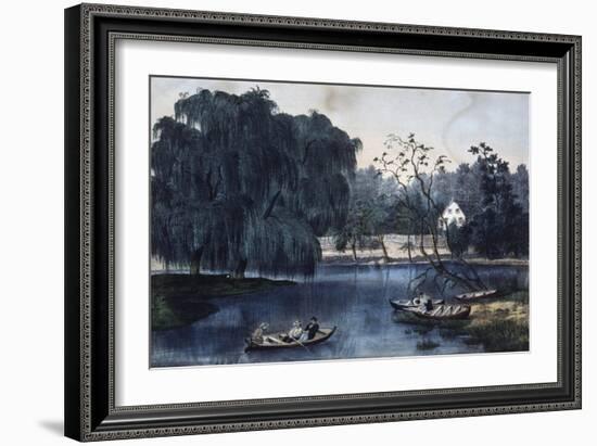 The Rural Lake-Currier & Ives-Framed Giclee Print