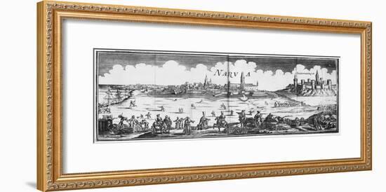 The Russian Army Besieging Narva in 1700-null-Framed Giclee Print