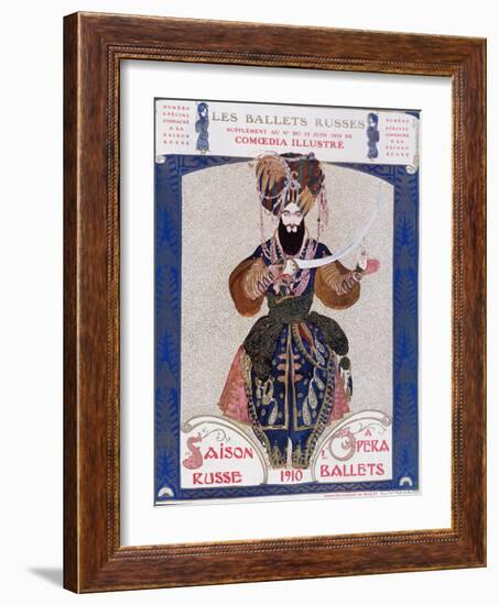 The Russian Ballets at the Opera - Watercolor by Bakst, in “” Comoedia Illustrated””, 1910.-Leon Bakst-Framed Giclee Print
