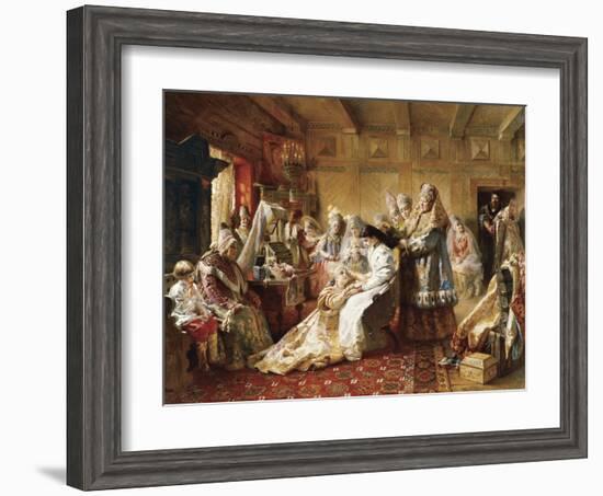 The Russian Bride's Attire, 1889-Konstantin Makovsky-Framed Art Print