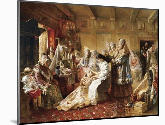 The Russian Bride's Attire, 1889-Konstantin Makovsky-Mounted Art Print