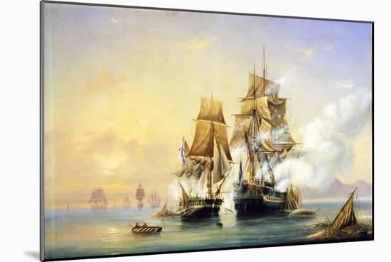 The Russian Cutter Mercury Captures Swedish 40-Gun Frigate Venus on May 21St, 1789, 1845-Alexei Petrovich Bogolyubov-Mounted Giclee Print