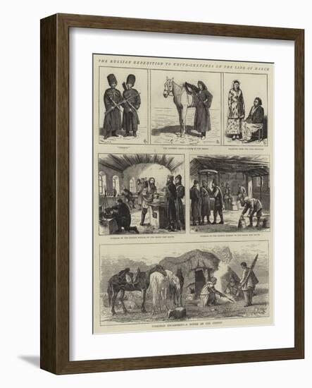 The Russian Expedition to Khiva, Sketches on the Line of March-Alfred Chantrey Corbould-Framed Giclee Print