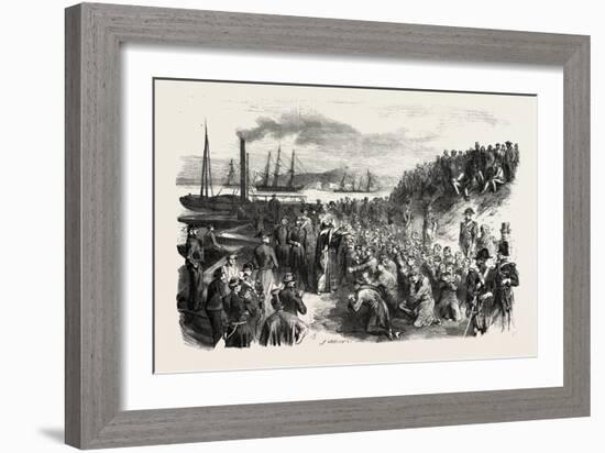 The Russian Prisoners and the Pope's Blessing at Toulon, France. 1855-null-Framed Giclee Print