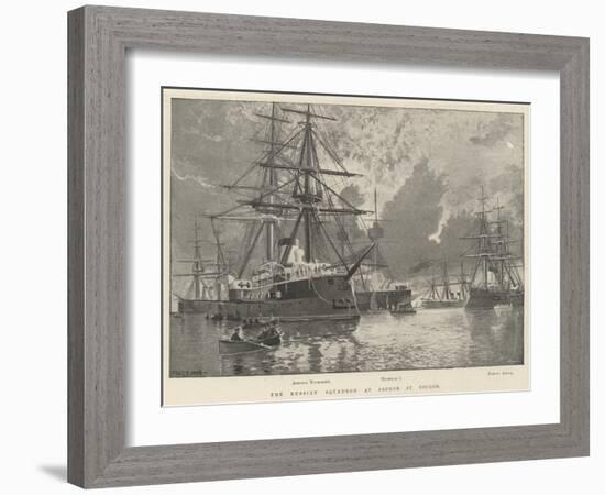 The Russian Squadron at Anchor at Toulon-Fred T. Jane-Framed Premium Giclee Print